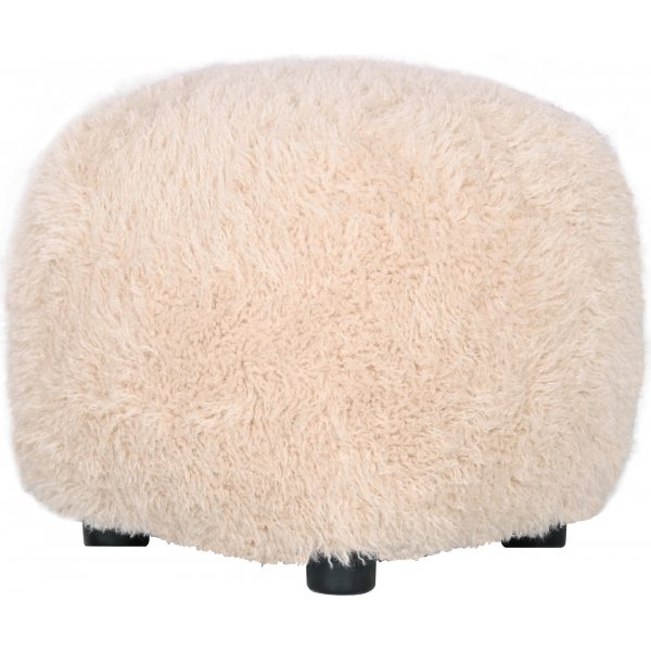 Fluffy puf i beige pelset stof