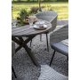 Udegruppe Aster: Scottsdale rundt brunt spisebord 112 cm inkl. 4 Aster lnestole i gr syntetisk rattan