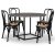 Sintorp spisebordsst, rundt spisebord 115 cm inkl. 4 stk. Samset sorte stole i bjet tr - Beton (Laminat) + Pletfjerner til mbler