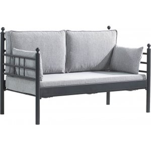 Manyas 2-personers udendrs sofa - Sort/fume