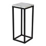 Accent sengebord/piedestal 65 - hvid marmor / sort understel + Mbelfdder