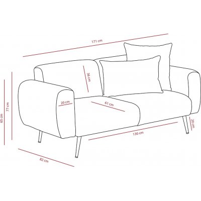Flanko 2-personers sofa antracit