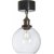 Omega loftslampe - Klart glas/sort - 20 cm